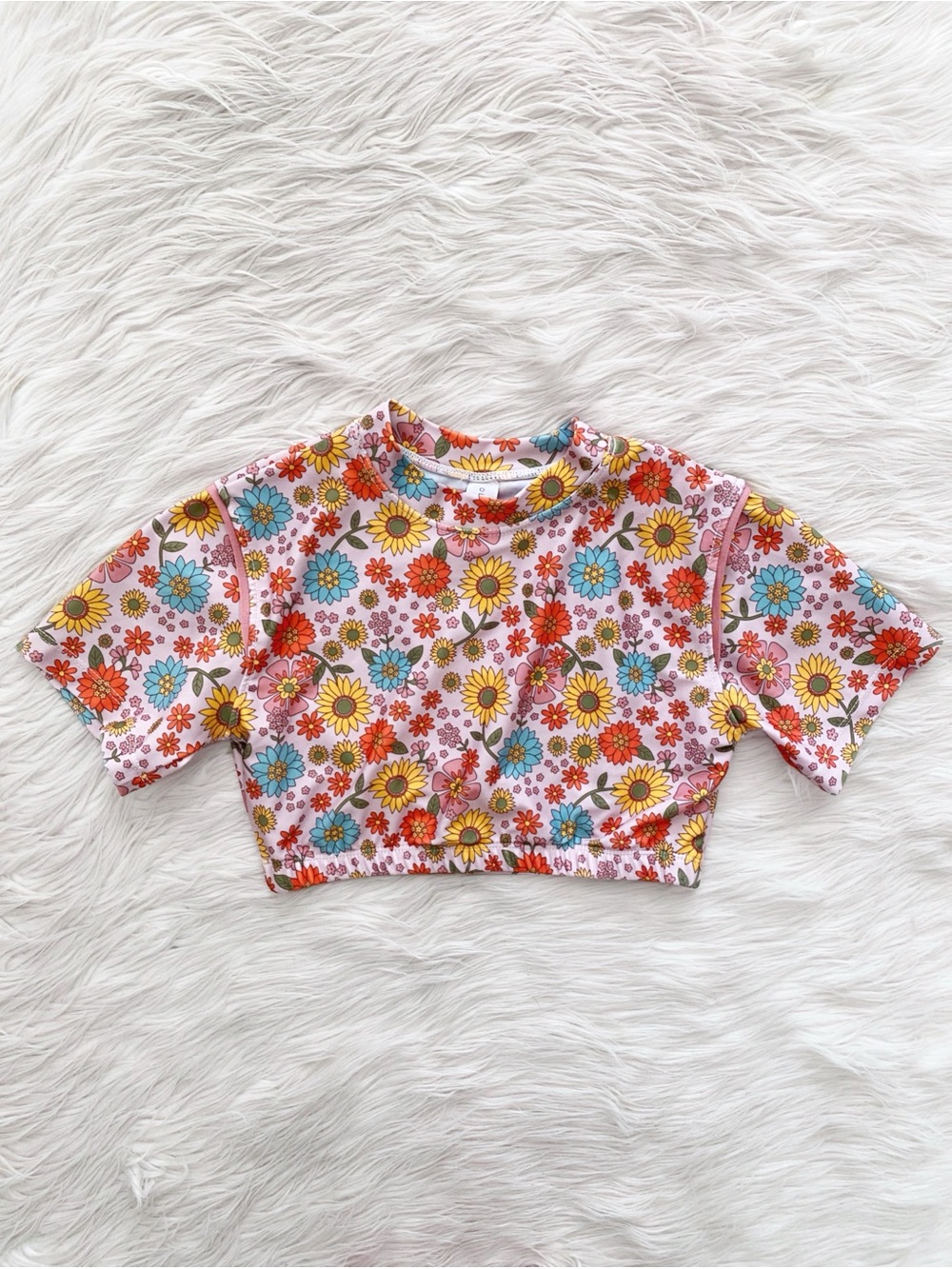 Olga Valentine Peace, Love & Happiness Harmony Pink Floral Short Sleeve Swimsuit